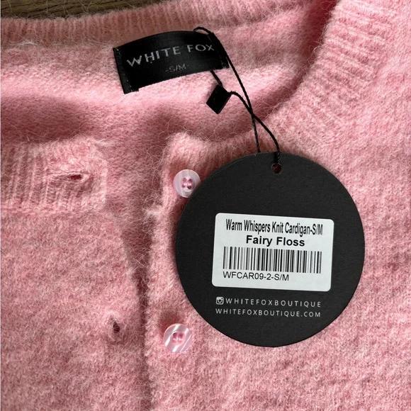 White Fox Boutique Warm Whispers Knit Cardigan Fairy Flosses S/M - Picture 6 of 7